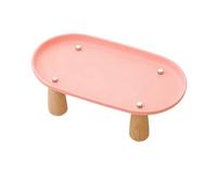 Hellery Elevated Cat Food And Water Bowl Stand, Suitable for Scandinavian Households, Stable Feeding Stand, Pink 24cmx13cm