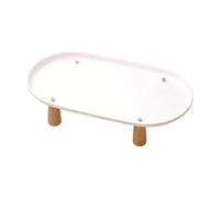 Hellery Elevated Cat Food And Water Bowl Stand, Suitable for Scandinavian Households, Stable Feeding Stand, White 38cmx21cm