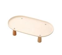 Hellery Elevated Cat Food And Water Bowl Stand, Suitable for Scandinavian Households, Stable Feeding Stand, Beige 38cmx21cm