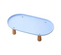 Hellery Elevated Cat Food And Water Bowl Stand, Suitable for Scandinavian Households, Stable Feeding Stand, Blue 38cmx21cm