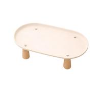 Hellery Elevated Cat Food And Water Bowl Stand, Suitable for Scandinavian Households, Stable Feeding Stand, Beige 31cmx17cm