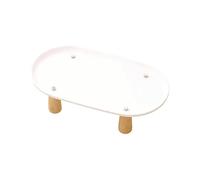 Hellery Elevated Cat Food And Water Bowl Stand, Suitable for Scandinavian Households, Stable Feeding Stand, White 31cmx17cm