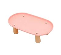 Hellery Elevated Cat Food And Water Bowl Stand, Suitable for Scandinavian Households, Stable Feeding Stand, Pink 31cmx17cm