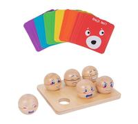 Hellery Emotion Expression Egg Toy Wooden Interactive Building Blocks Preschool Kids