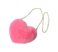 Hellery Heart -Shaped Crossbody Bag Portable Fashion Telephone Bag with Chain Straps
