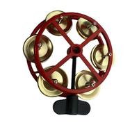 Hellery Hi-hat Tambourine Cymbal, 11.5 Cm Diameter, Bell with Metal Insert, for Concert Ensembles, Children And Adults, Ergonomic And Versatile, red gold