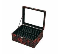 Hellery Jewelry Display Case Bracelet Box Bangle Organizer Storage Tray Display Holder With Clear Top Removable Sections Flannel Padding Dust Barrier Suitable, Dragon Brocade Fabric, Black Interior