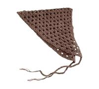 Hellery Knitted Headscarf for Women and Girls, Triangle Hair Piece, Khaki