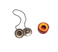 Hellery Meditation Bell with Guarding Sleeve Resonant Bronze Clashing Bell Traditional Construction Cymbals Pair for Mindfulness Practice, Bronze Bell 7CM W