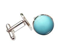 Hellery Men Cufflinks Celestial Glass Cufflinks Space Theme Cuff Links Orb Shirt Fasteners With Clear And Secure Bar Back Suitable for weddings office parties gift giving daily wear, Blue