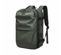 Hellery Men Travel Pack Vacuum Compression Backpack Laptop Bag Daypack Rucksack Expandable Oxford Nylon TPU Materials With Curved Straps And Ventilated Back, Green, Army Green, 19 Inch