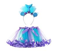 Hellery Mermaid Costume for Girls Outfits Tutu Skirt Dress with Headband for Toddler Dress up, S