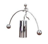 Hellery Metal Balancing Ornament Silver Finish Retro Desktop Statue Interactive Sway Decor Item, Large Single Foot