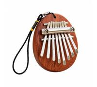 Hellery Mini Thumb Piano Easy to Learn 8 Key Thumb Piano Pre-Tuned Pocket-Sized Instrument for Classroom, Oval Shape, 8-Tone, Wooden Material