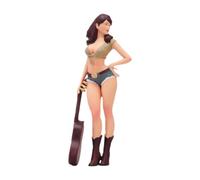 Hellery Miniature Figure Model Figurine Realistic Girl with Guitar Scene Painted Micro Resin Collection Suitable for DIY Diorama, 7.5cm