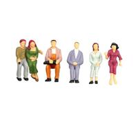 Hellery Miniature Figures in 1:25 Scale, Mini Models, Collections, Tiny Decorative Elements, Micro Landscape Decor, Miniature Scene Figures, 6pcs