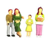 Hellery Miniature Figures in 1:25 Scale, Mini Models, Collections, Tiny Decorative Elements, Micro Landscape Decor, Miniature Scene Figures, 4pcs