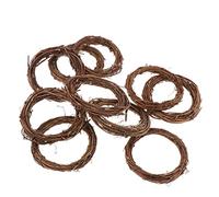 Hellery Natural Color Vine Wreath Wicker Rattan /Heart/ for home and garden Wreath Tree Decoration , 10pcs round