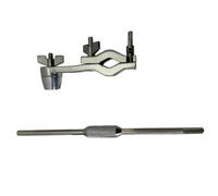 Hellery Percussion Clamp with Extension Rod Heavy Duty Drum Clamp with Rod Easy to Adjust Musical Instrument Accessory for Percussionists, Cowbell Rod Extension Clamp