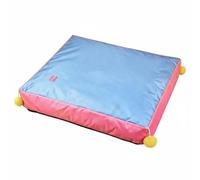 Hellery Pet Bed Mat Dog Mattress Cushion Pad Crate Mat Oxford Cloth Waterproof Cover Resistant Thick Padding Washable Design suitable for home use travel crate training, Blue-pink, L