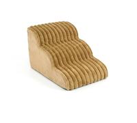 Hellery Pet Stairs Ramp With Removable Step Ladder Dog Step Ribbed Non Slip Surface And Stable Faux For Comfort suitable for sofas beds small animals, Camel, Three Steps