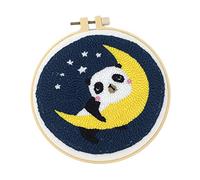 Hellery Rug Hooking Crafts Knitting Embroidery Kit Punch Needle Starter Kit for Desktop Decoration, Home Wall Hangs Or Ornament, DIY Craft , Panda