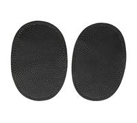 Hellery Sew-On Suede PU Leather Elbow/Knee Patches - Oval Elbow Patch with Stitching Holes - Easy to Use -1 Pair - 5.5 inch x 3.5 inch - Black