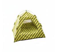 Hellery Stripe Shelter Tent Cat Bed Pet Tent Pet House With Stable Frame And Removable Mat For Cozy Winter Warmth And Suitable for cats small dogs nurseries backyard relaxation, 53-53-45cm