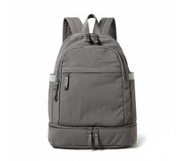 Hellery Student Rucksack Backpack Daypack Travel Pack Nylon Material Scratch Resistant Padding Support Shoe Compartment Front Zip Pockets Side Slots Suitable for students lectures, Space Gray