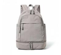Hellery Student Rucksack Backpack Daypack Travel Pack Nylon Material Scratch Resistant Padding Support Shoe Compartment Front Zip Pockets Side Slots Suitable for students lectures, White Gray