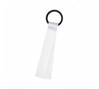 Hellery Team Name Tag Cheerleading Label Ribbon Pom with Smooth Writable Face and Loop for Gear Handles Suitable for competitions Practice Days, White