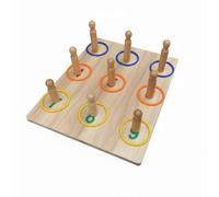 Hellery Toss Board Hand Eye Coordination Board Wooden Hoop Insert Board Peg Board Training Board With Upright Pegs for Stroke Recovery Occupational Use, Number Ring Toss