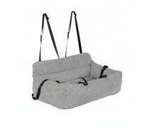 Hellery Vehicle Cushion Dog Pet Travel Bed Cushion Nest With Raised Sides Removable Cover Fill Gnaw Resistant Support Suitable for cross town drives weekend getaways, Black And White Thin Stripe