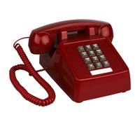 Hellery Vintage Rotary Phone Retro Push Button Telephone Classic Wired Desk Phone Mechanical Metal Housing Suitable for Study Room Office Reception Living Room, Red