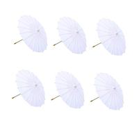 Hellery White Paper Umbrella, DIY Instructions for Painting with Oil Paints, DIY Craft Ideas, Blank Oil Paper Parasol for Classroom Decoration, Child