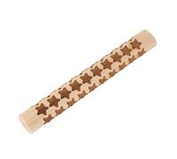Hellery Wooden Rolling Pin with Carved Texture Compact Pottery Texture Roller Handmade Art Supplies Fondant Embossing Roller for Home Cooks, Classrooms, Style B