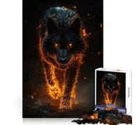 Hellfire Black Alpha Wolf 1000 Piece Jigsaw Puzzle for Adults Logic Fun Bright Detail Playful Challenge Xmas Surprise (38x26cm)