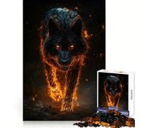 Hellfire Black Alpha Wolf 1000 Pieces Puzzles for Teenagers Reason Skill Creative Play Enjoyable Challenge Furniture Decor (50x75cm)