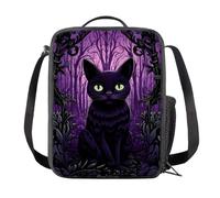 HELLHERO Black Cat Lunch Bag for Girls 6-8 8-10 Reusable Lunchbags Insulated Lunch Boxes Cooler Bags Picnic Organizer Snacks Containers for Adults Kids Teen Office School Workout Picnic Camping