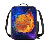 HELLHERO Galaxy Basketball Lunch Bag Insulated Lunchbag Lunch Boxes Thermal Snacks Organizer for Women,Adults,Students Kids School Work Daycare