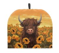 HELLHERO Highland Cow Tea Cozy Insulated Teapot Cozies Thick Wadding Tea Pot Cover Coffee Kettle Covers Teapot Breakfast Warmer for Home Kitchen Office Garden Decor