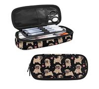 HELLHERO Pug Dog Pencil Case for Kids School Pencil Pouch for Girls Boys Pen Box Bag Sturdy Storage Pouches Stationery Organzier Cosmetic Bags Coin Purse