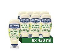 Hellmann's 100% Plant-Based Mayo good source of omega 3 great tasting vegan Mayo 8x 430 ml