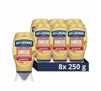 Hellmann's Cheese Flavour Sauce Condiment 100% recyclable bottle a gluten free cheese sauce suitable for vegetarians 8x 250 g