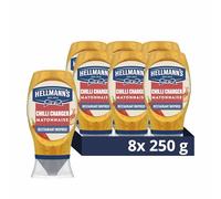Hellmann's Chilli Charger Mayonnaise Condiment Made with free range eggs spicy mayo for burgers, sandwiches and chips 8x 250 ml