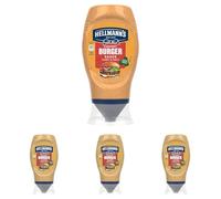 Hellmann's Chunky Burger Sauce Condiment 100% recyclable squeeze bottle for delicious burgers, wraps or chips 250 ml (Pack of 4)