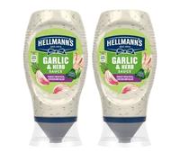 Hellmann's Garlic & Herb Sauce 250ml Pack of 2 - Elevate Every Bite with Aromatic Blend of Garlic, Herbs, & Creamy Indulgence!