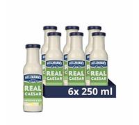 Hellmann's Real Caesar Salad Dressing & Dip vegetarian condiment free from artificial colours and flavours for salads, sandwiches, burgers and dips 6x 250 ml