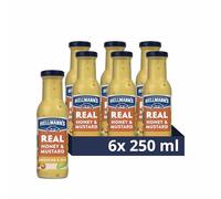Hellmann's Real Honey & Mustard Salad Dressing & Dip vegetarian condiment free from artificial colours and flavours for salads, dips and drizzling over vegetables or meat 6x 250 ml