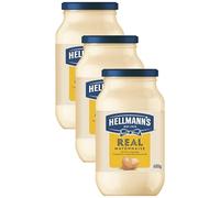 Hellmann's Real Mayonnaise with 100% free-range eggs and sustainably sourced oils for fries, burgers, and salads 600 g (Pack of 3)